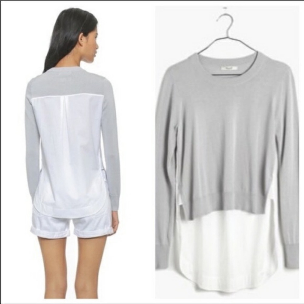 Madewell Light Gray Sweater blouses XS